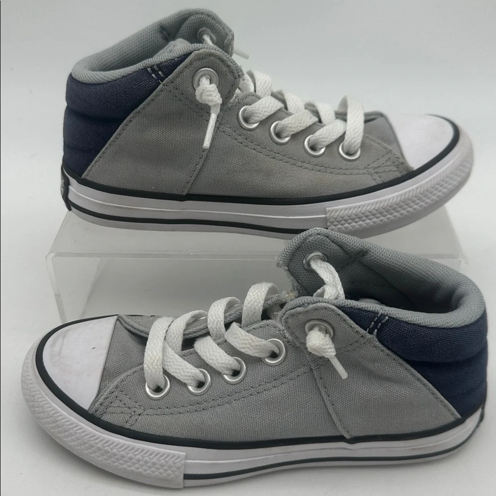 Converse Boy's CT Axel Mid Top Washed Gray Navy Sneakers - Size 12 Kids